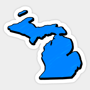 Bright Blue Michigan Outline Sticker